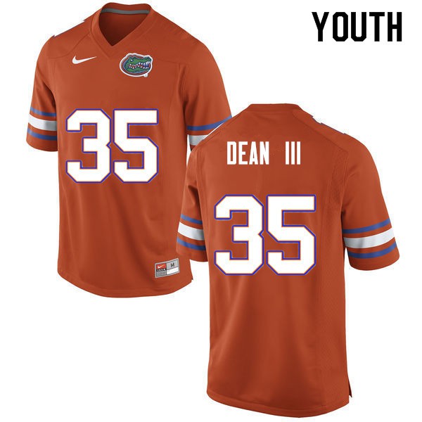 Youth #35 Trey Dean III Florida Gators College Football Jerseys Orange